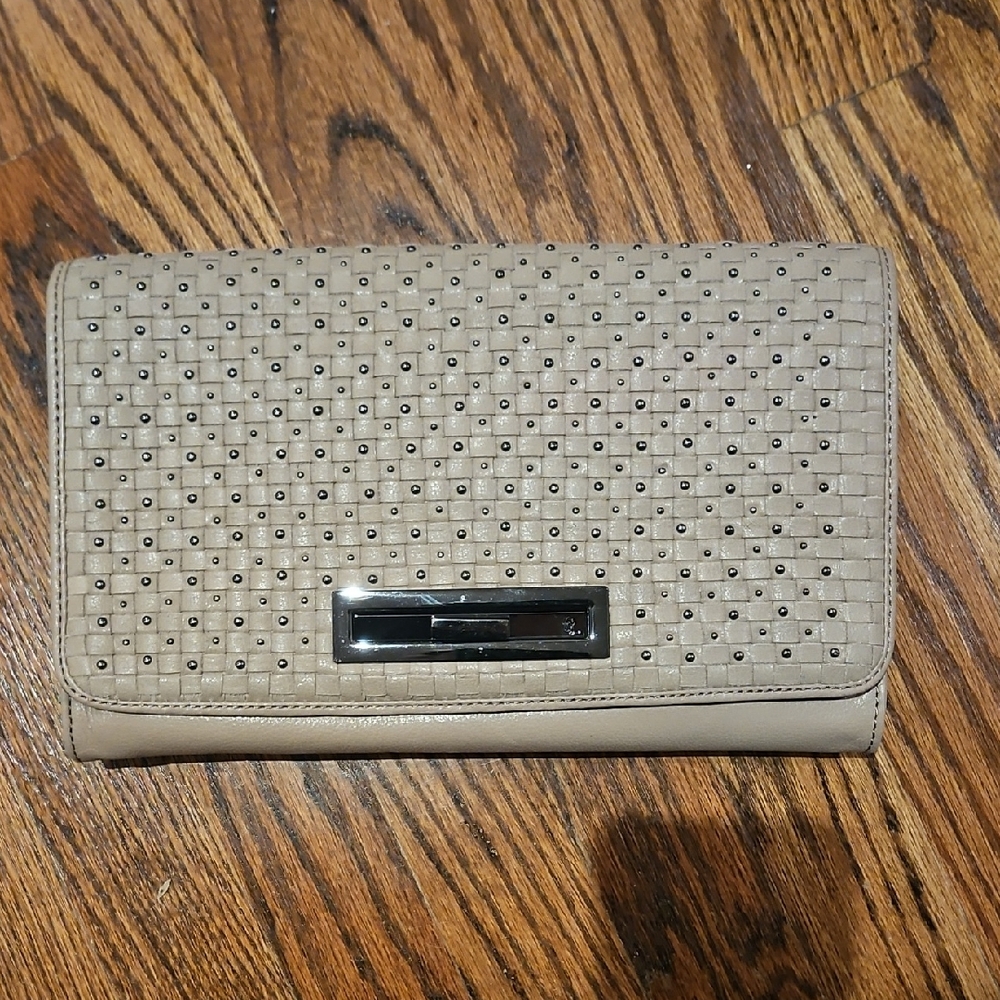 Elliott Lucca Taupe Woven Leather Bag